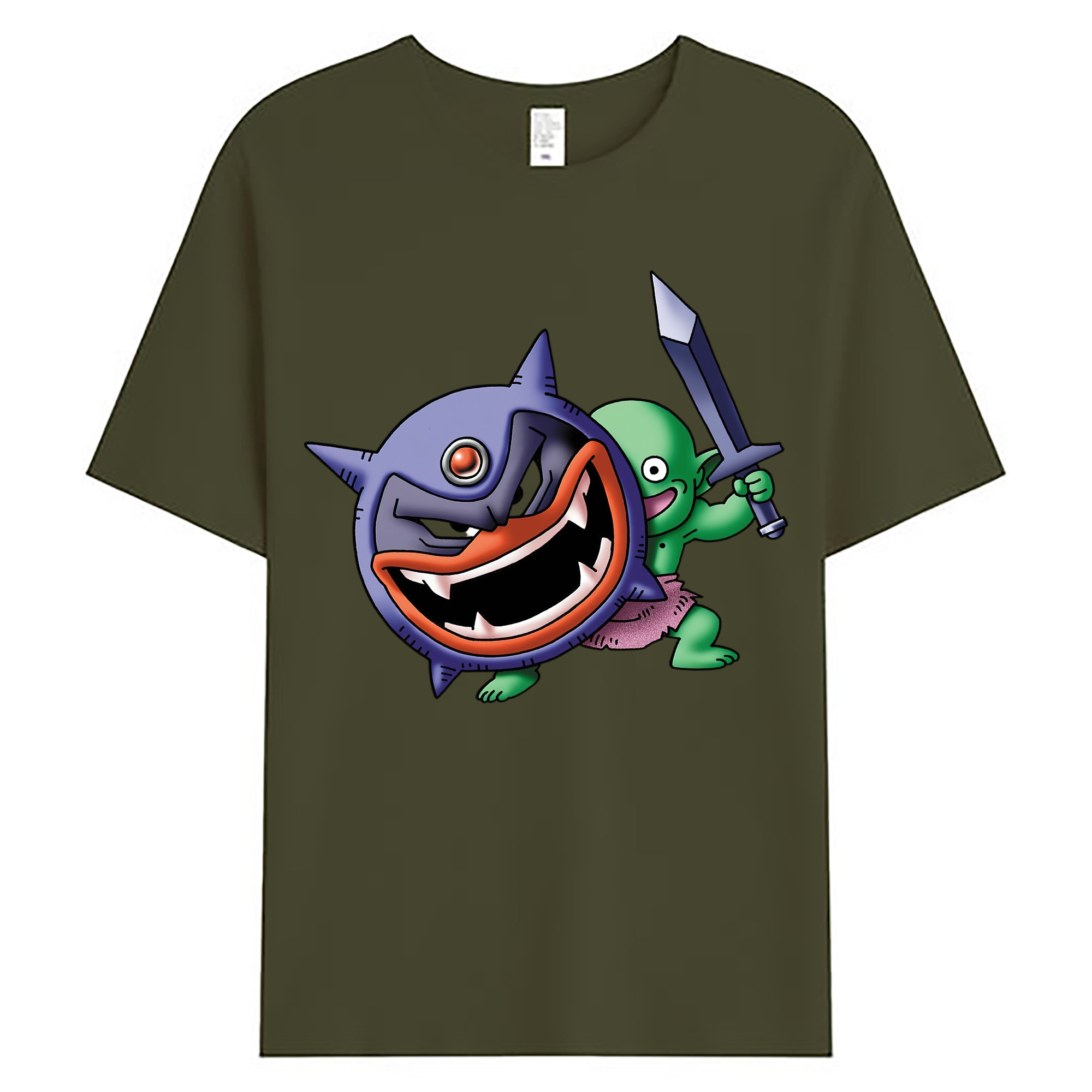 （画像用） ドラゴンクエスト Doragon Kuesuto Dragon Quest 綿100％ メンズ半袖Tシャツ｜肌触りやわらか＆通気性
